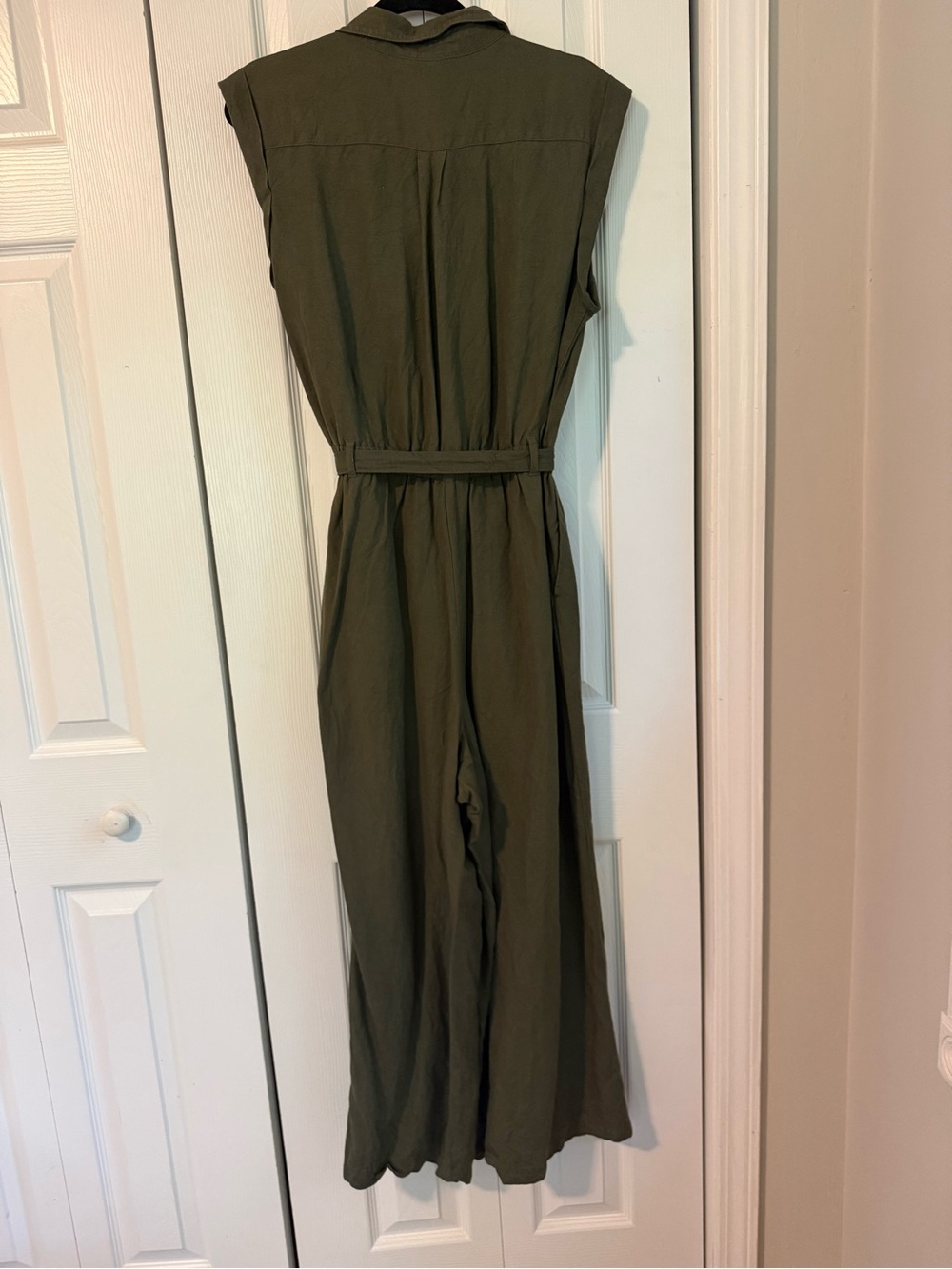LOFT Olive Linen Utility Jumpsuit - Picture 2 of 6